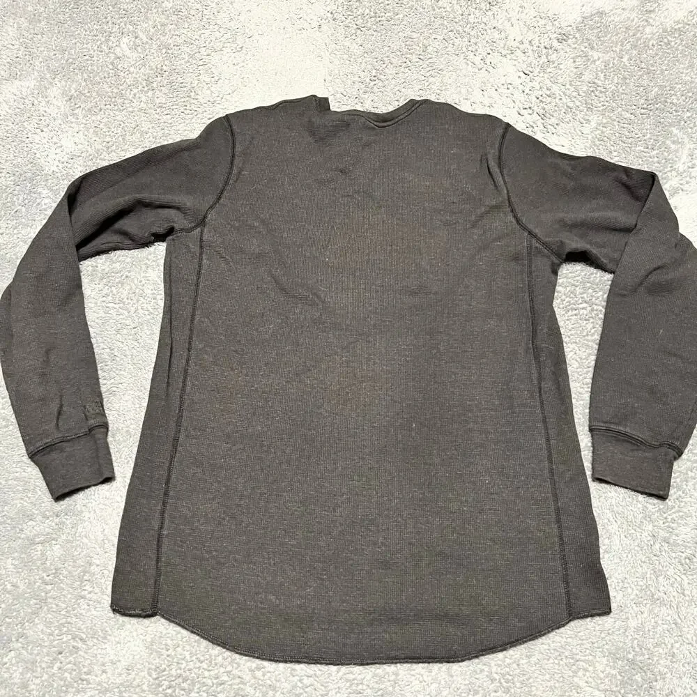 The North Face Shirt Mens Large Waffle Knit Thermal Outdoor Gray Long Sleeve